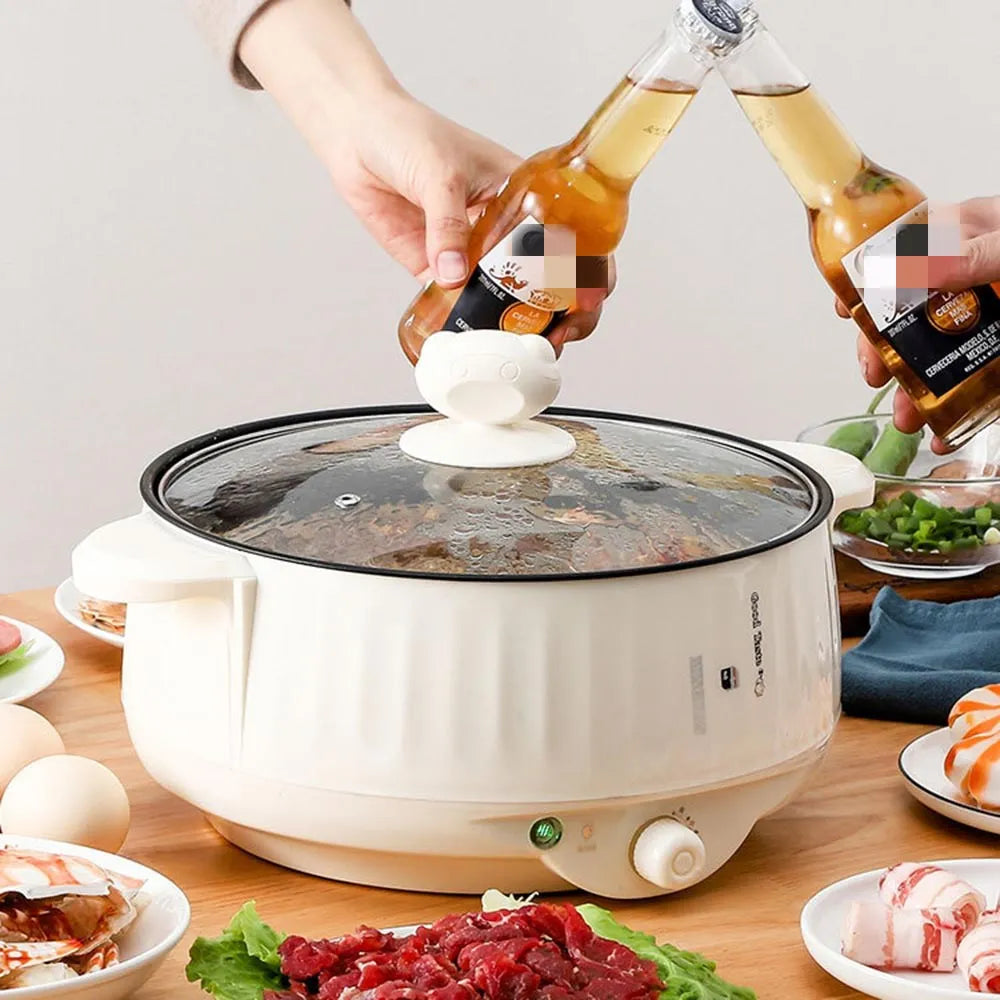 Multifunction Electric Cooking Machine 1.7L Single/Double Layer Hot Pot  Mini Intelligent Electric Rice Cooker Non-stick Pan Pots